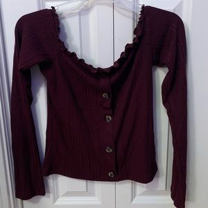 off the shoulder long sleeve top